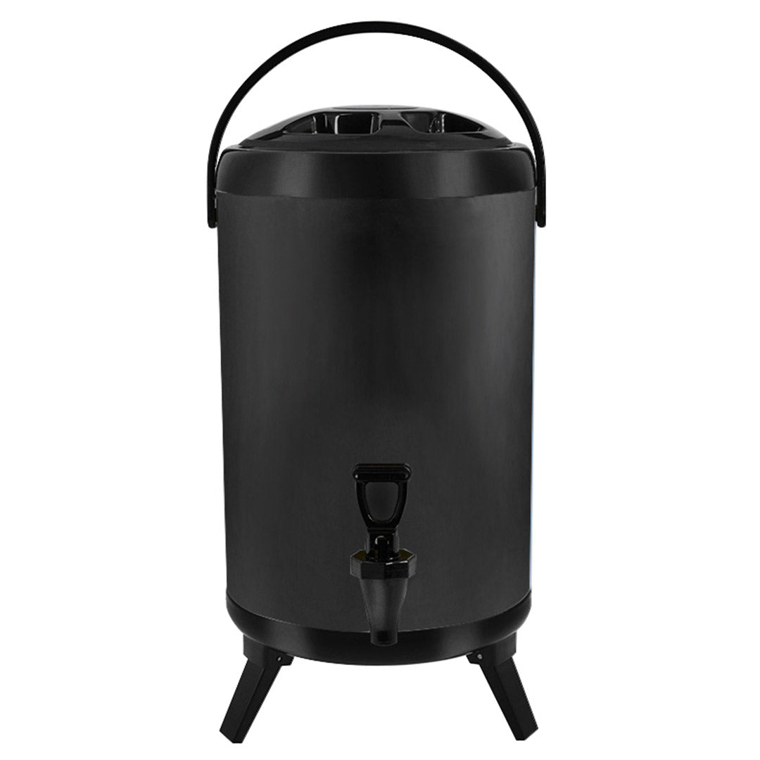 NNEAGS 18L Stainless Steel Insulated Milk Tea Barrel Hot and Cold Beverage Dispenser Container with Faucet Black-0