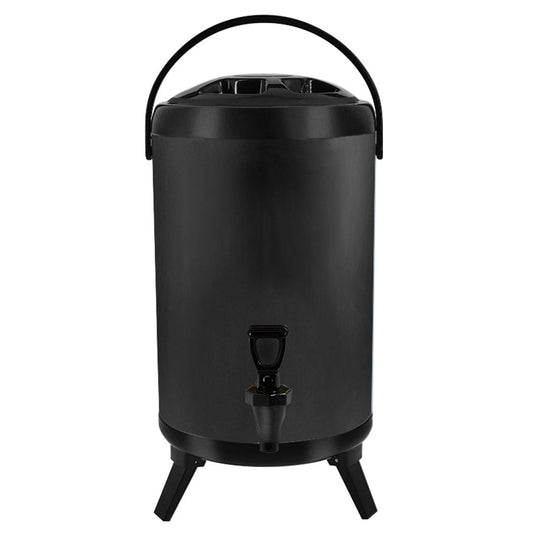 NNEAGS 18L Stainless Steel Insulated Milk Tea Barrel Hot and Cold Beverage Dispenser Container with Faucet Black-0