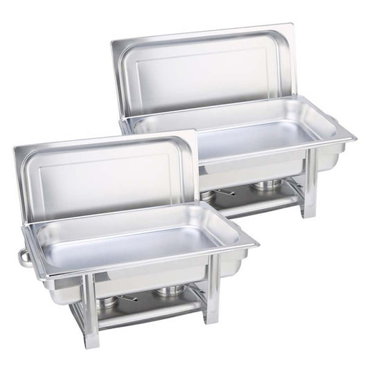 NNEAGS 2X Single Tray Stainless Steel Chafing Catering Dish Food Warmer-0