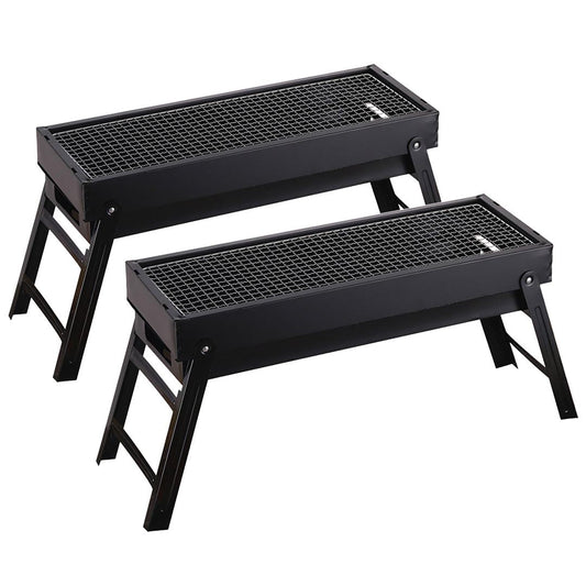 NNEAGS 2X 60cm Portable Folding Thick Box-type Charcoal Grill for Outdoor BBQ Camping-0