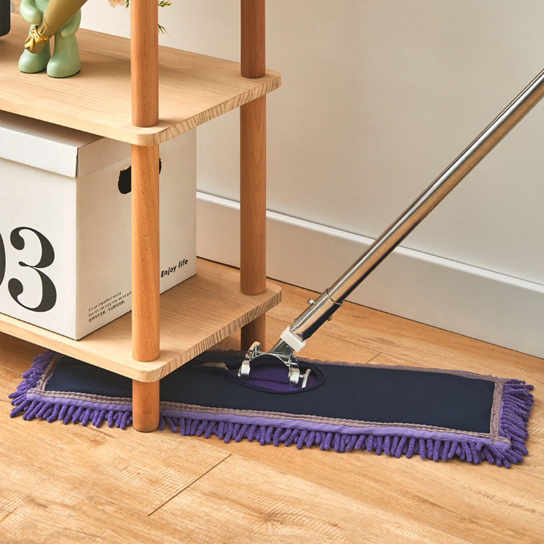 NNEAGS 90x22 Purple Microfiber Flat Mop Floor Cleaning Pads Rotating Dust Remover-1