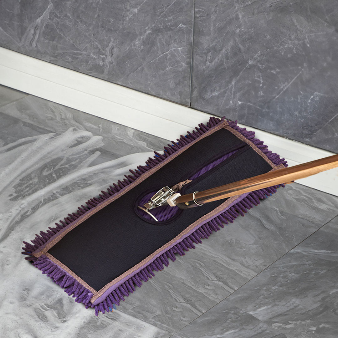 NNEAGS 90x22 Purple Microfiber Flat Mop Floor Cleaning Pads Rotating Dust Remover-3