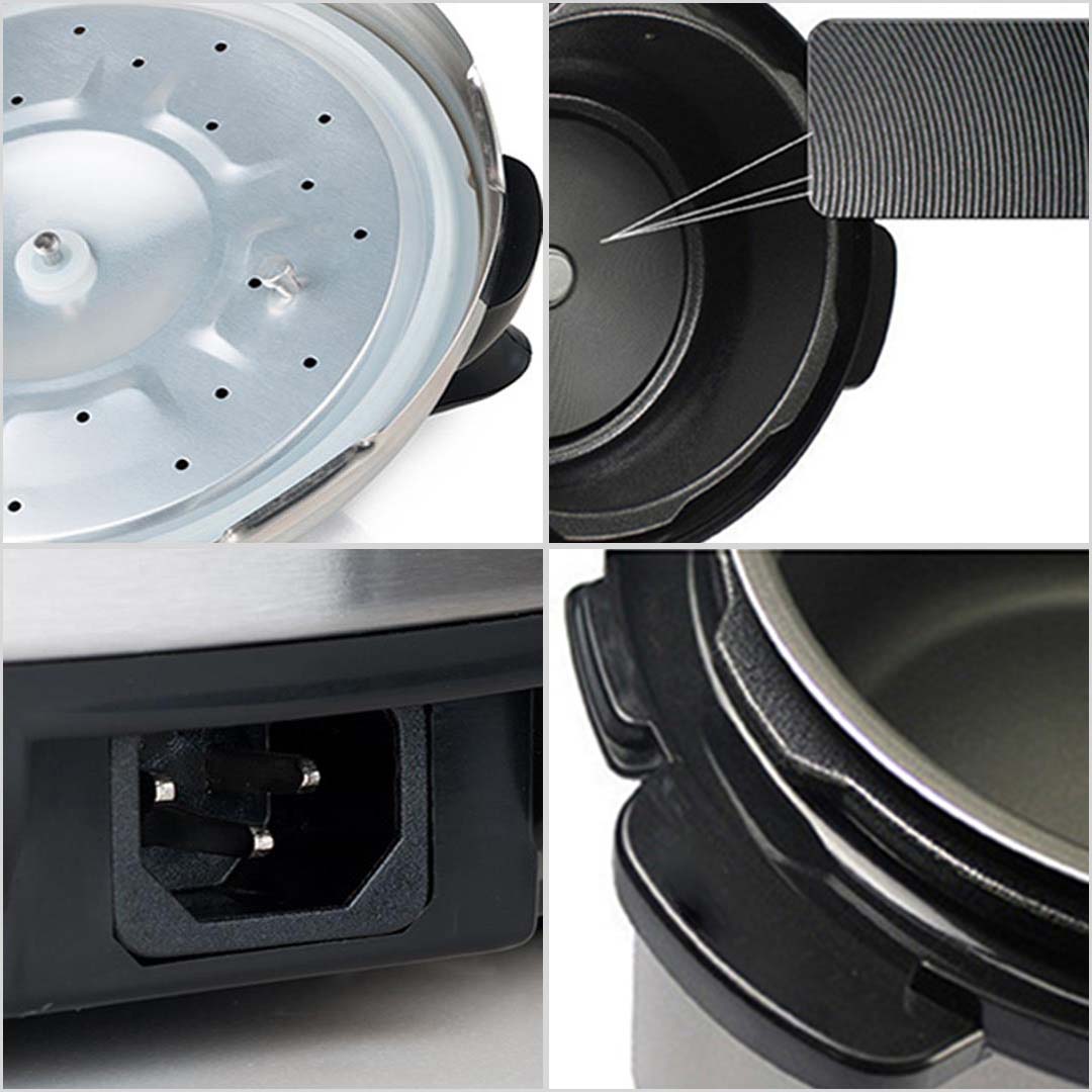 NNEAGS 2X Electric Stainless Steel Pressure Cooker 10L 1600W Multicooker 16-4