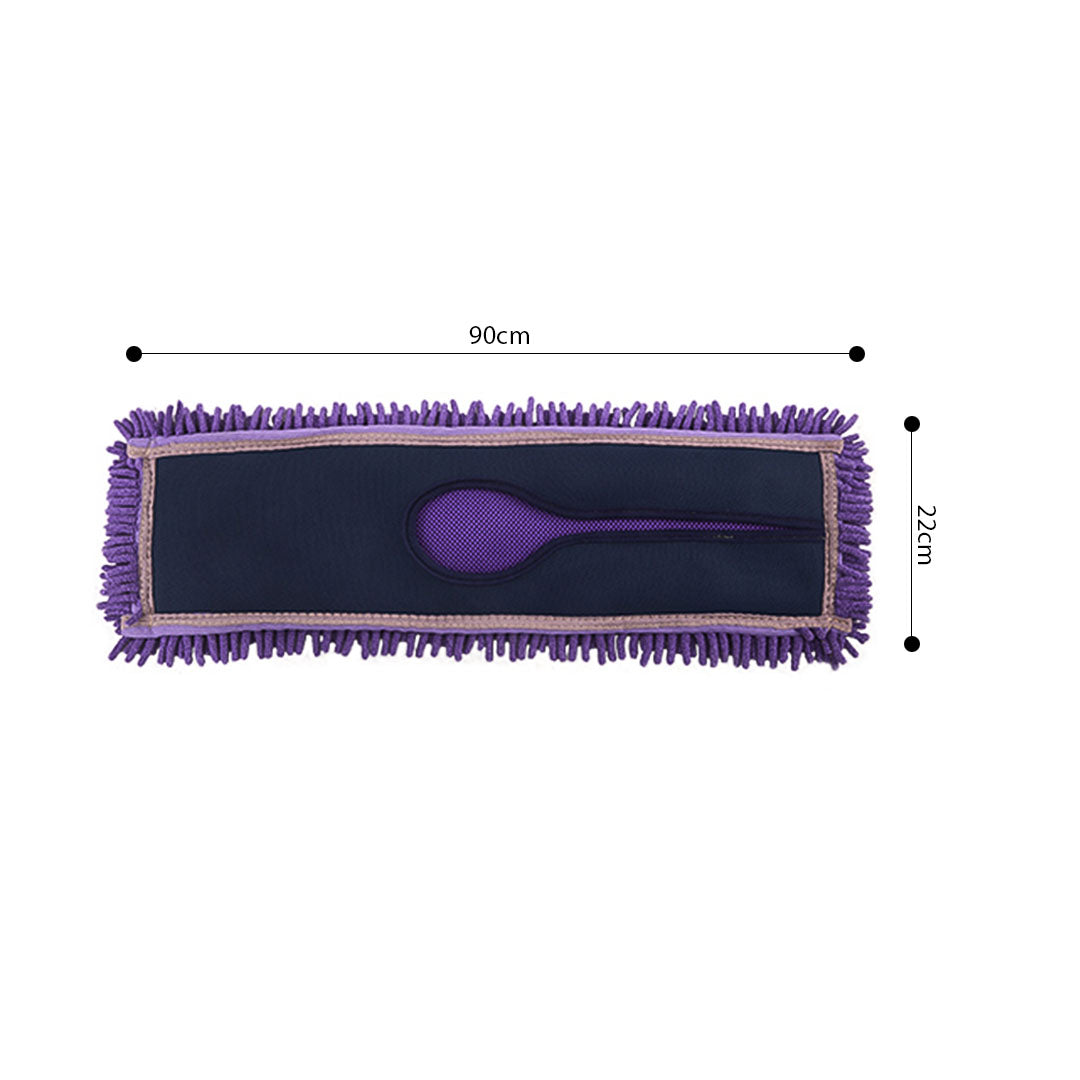 NNEAGS 90x22 Purple Microfiber Flat Mop Floor Cleaning Pads Rotating Dust Remover-4