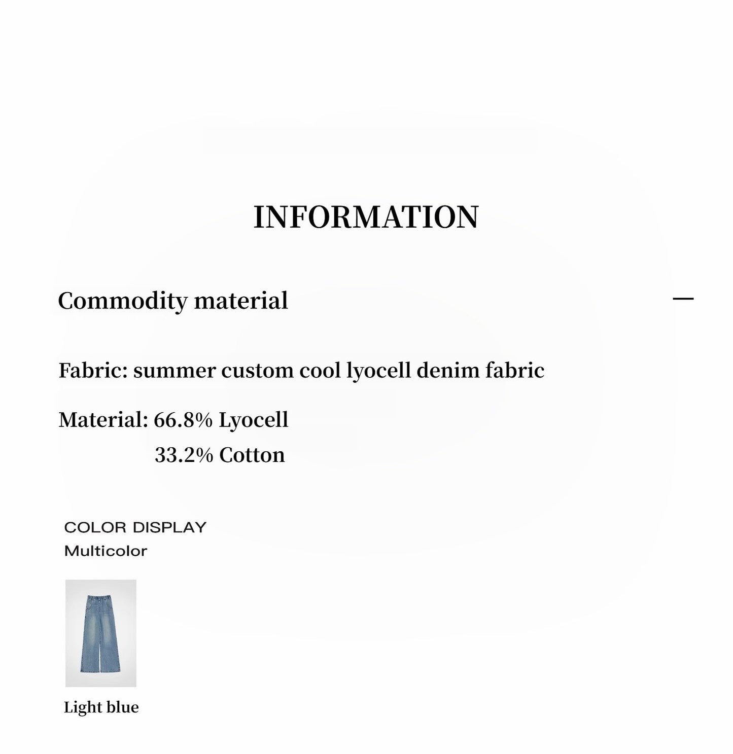 "Dream Street" Cool Lyocell Denim Drape Relaxed Elastic Waist Straight Leg Wide Leg Pants Summer-3