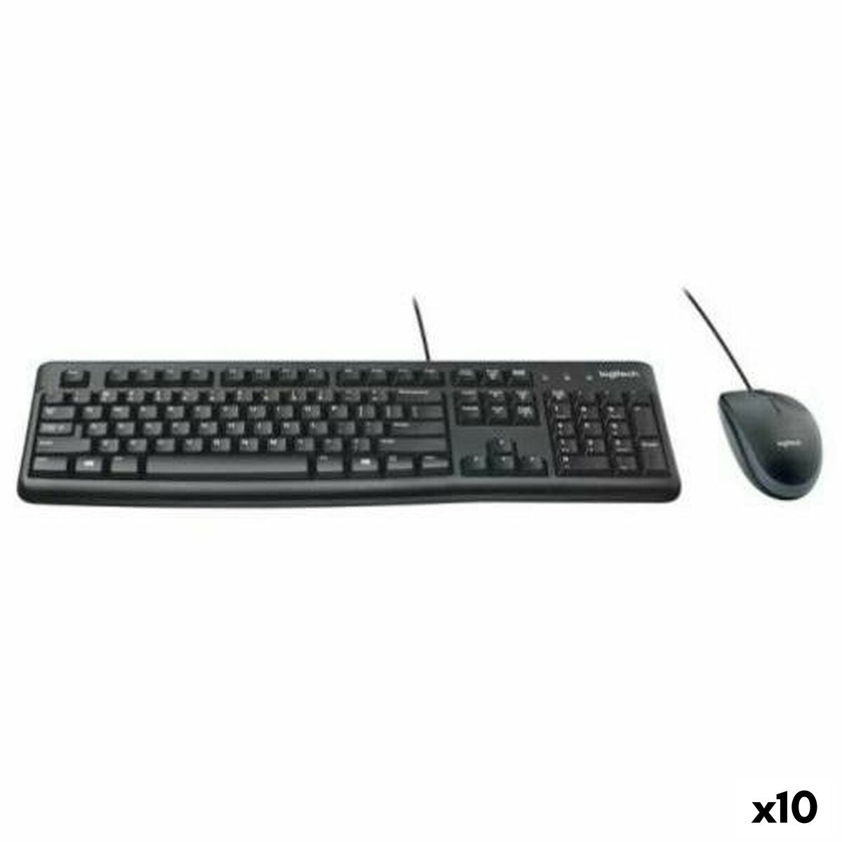 Keyboard and Mouse Logitech MK120 Black Spanish Qwerty (10 Units)-0