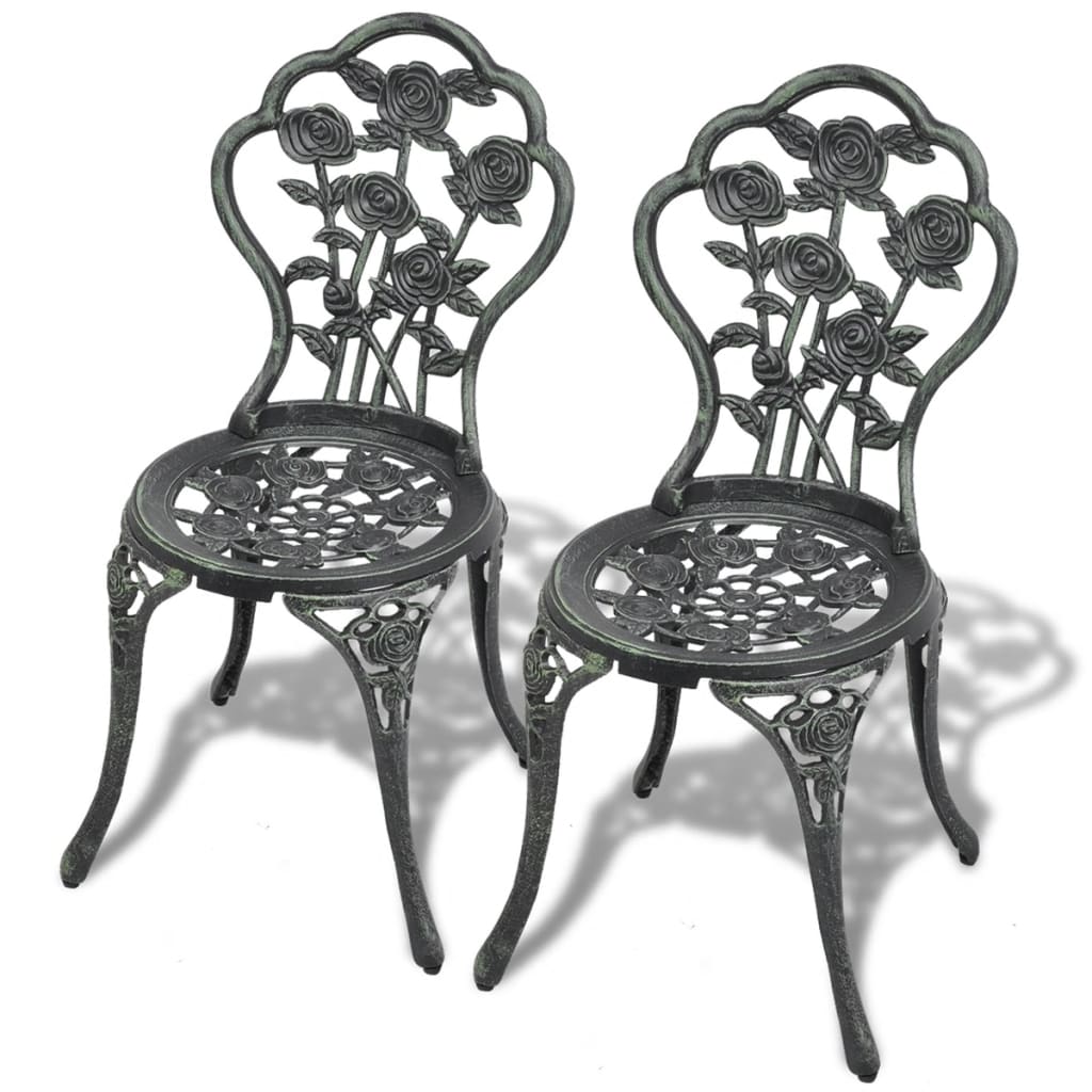 NNEVL Bistro Chairs 2 pcs Cast Aluminium Green-0