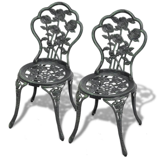 NNEVL Bistro Chairs 2 pcs Cast Aluminium Green-0