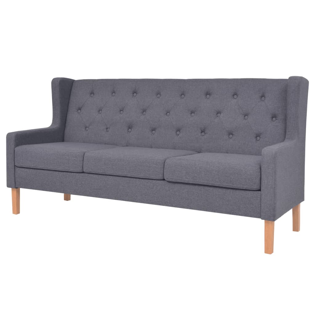 NNEVL 3-Seater Sofa Fabric Grey-0