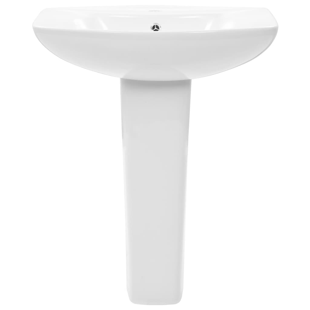 NNEVL Freestanding Basin with Pedestal Ceramic White 650x520x200 mm-2