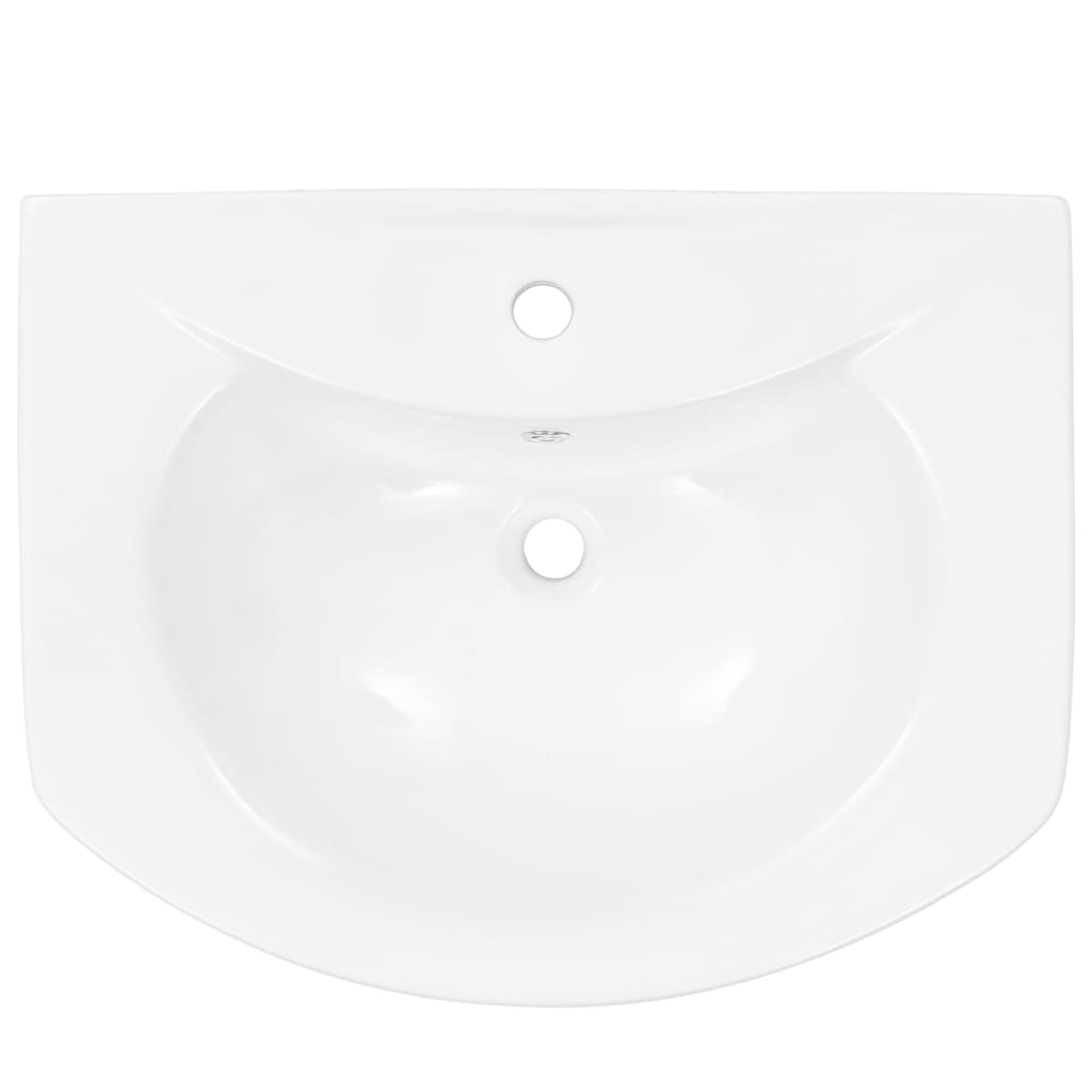 NNEVL Freestanding Basin with Pedestal Ceramic White 650x520x200 mm-4