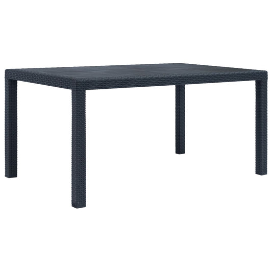 NNEVL Garden Table Anthracite 150x90x72 cm Plastic Rattan Look-0