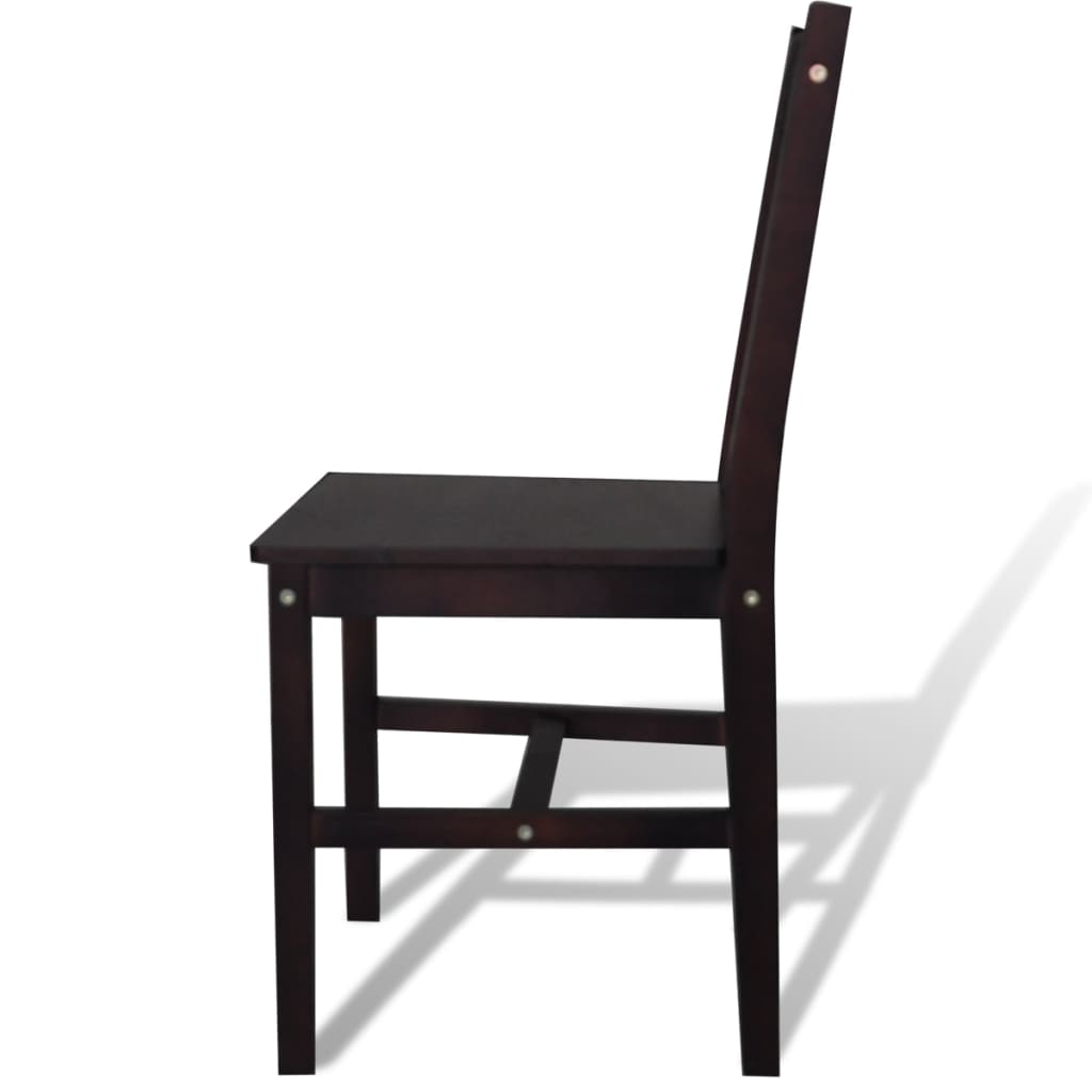 NNEVL Dining Chairs 4 pcs Dark Brown Pinewood-1