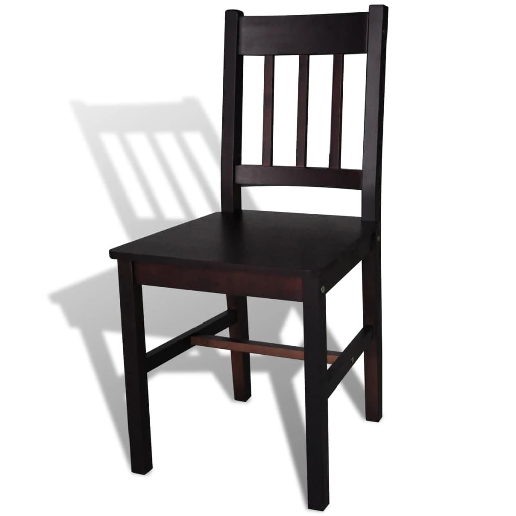 NNEVL Dining Chairs 4 pcs Dark Brown Pinewood-3