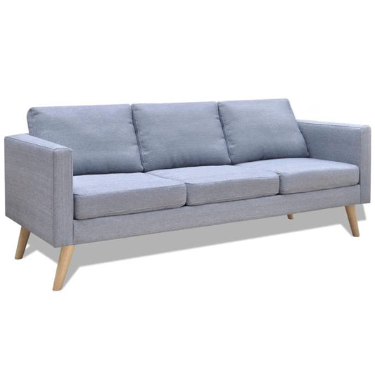 NNEVL Sofa 3-Seater Fabric Light Grey-0