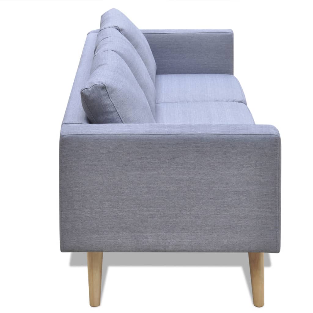 NNEVL Sofa 3-Seater Fabric Light Grey-2