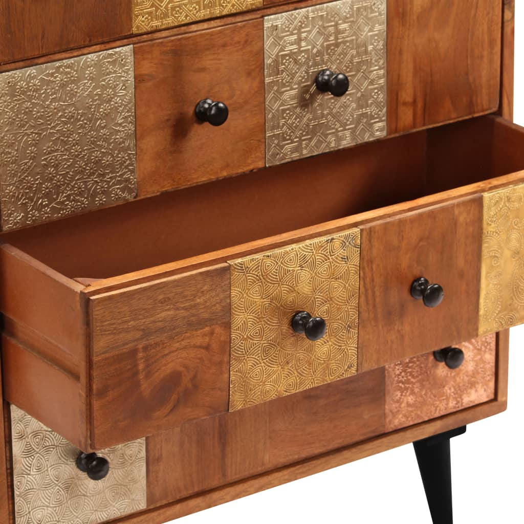 NNEVL Chest of Drawers 60x30x75 cm Solid Acacia Wood-3