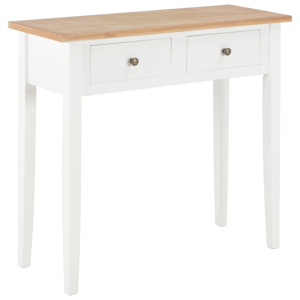 NNEVL Dressing Console Table White 79x30x74 cm Wood-0
