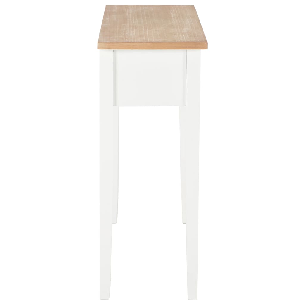 NNEVL Dressing Console Table White 79x30x74 cm Wood-4