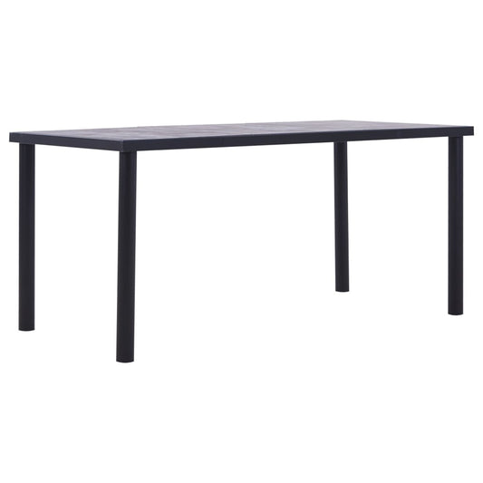 NNEVL Dining Table Black and Concrete Grey 160x80x75 cm MDF-0