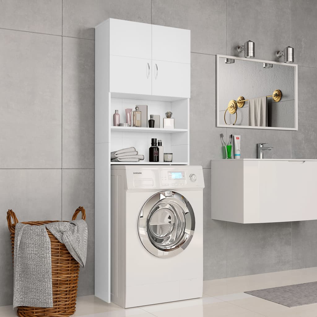NNEVL Washing Machine Cabinet White 64x25.5x190 cm Chipboard-0