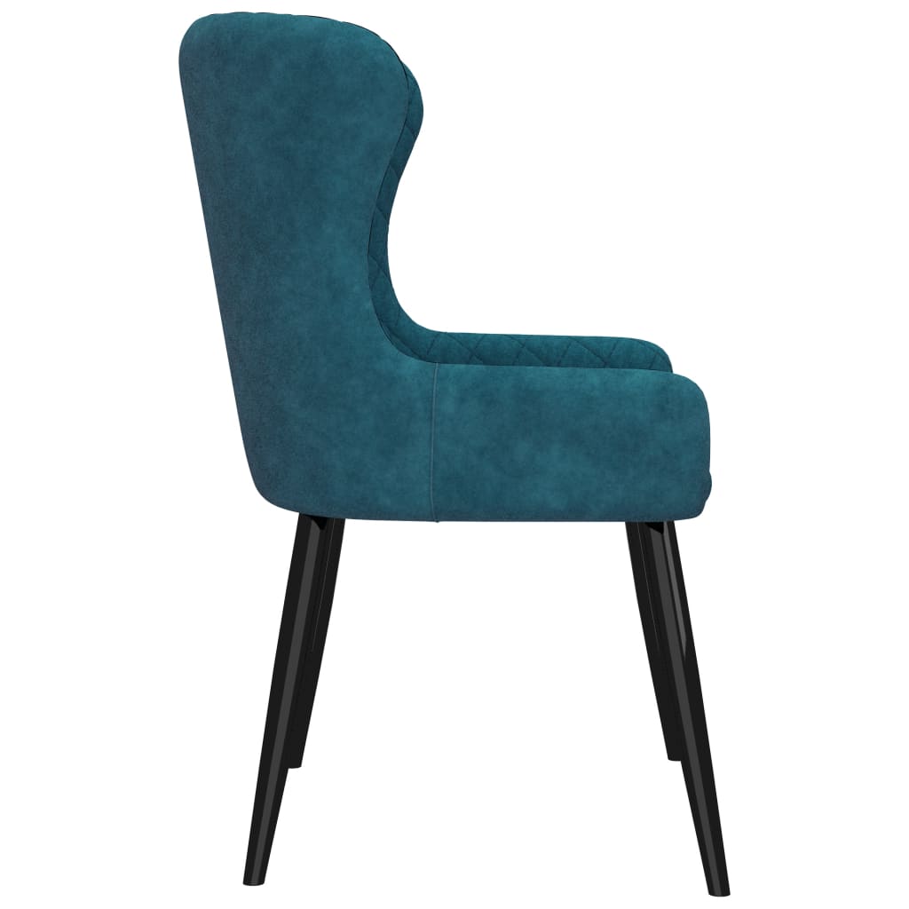 NNEVL Dining Chairs 2 pcs Blue Velvet-3