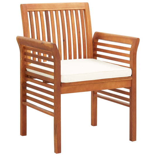 NNEVL Garden Dining Chair with Cushion Solid Acacia Wood-0