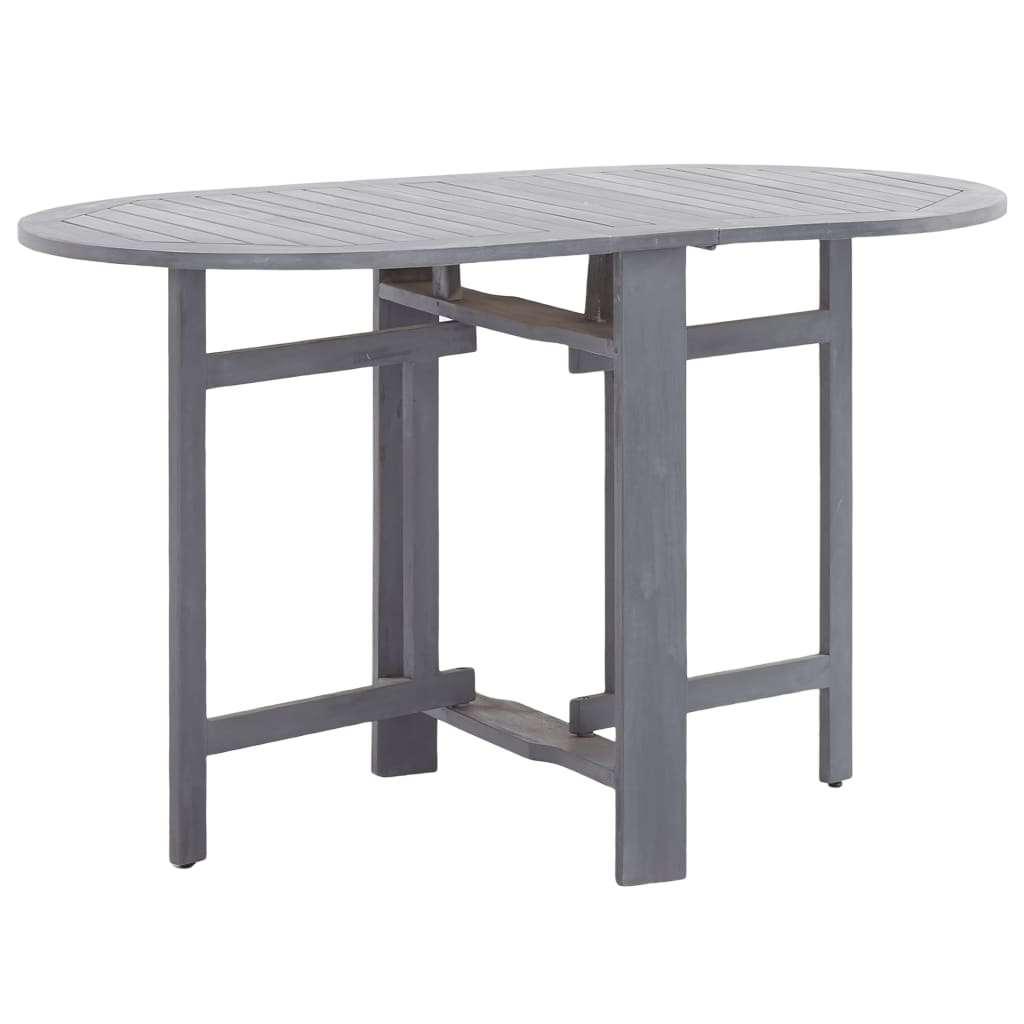 NNEVL Garden Table Grey 120x70x74 cm Solid Acacia Wood-0