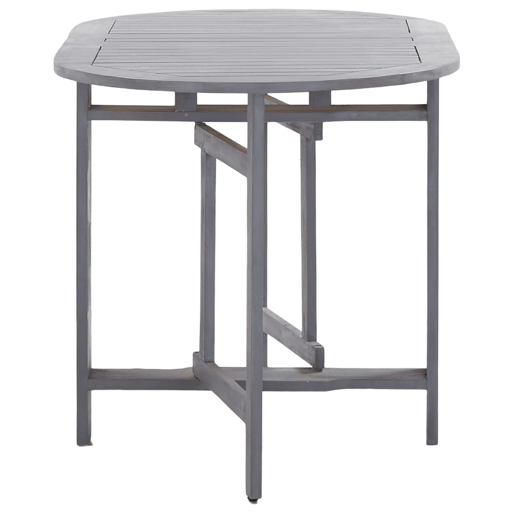 NNEVL Garden Table Grey 120x70x74 cm Solid Acacia Wood-2