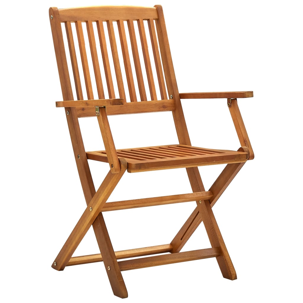 NNEVL Folding Outdoor Chairs 2 pcs Solid Acacia Wood-1