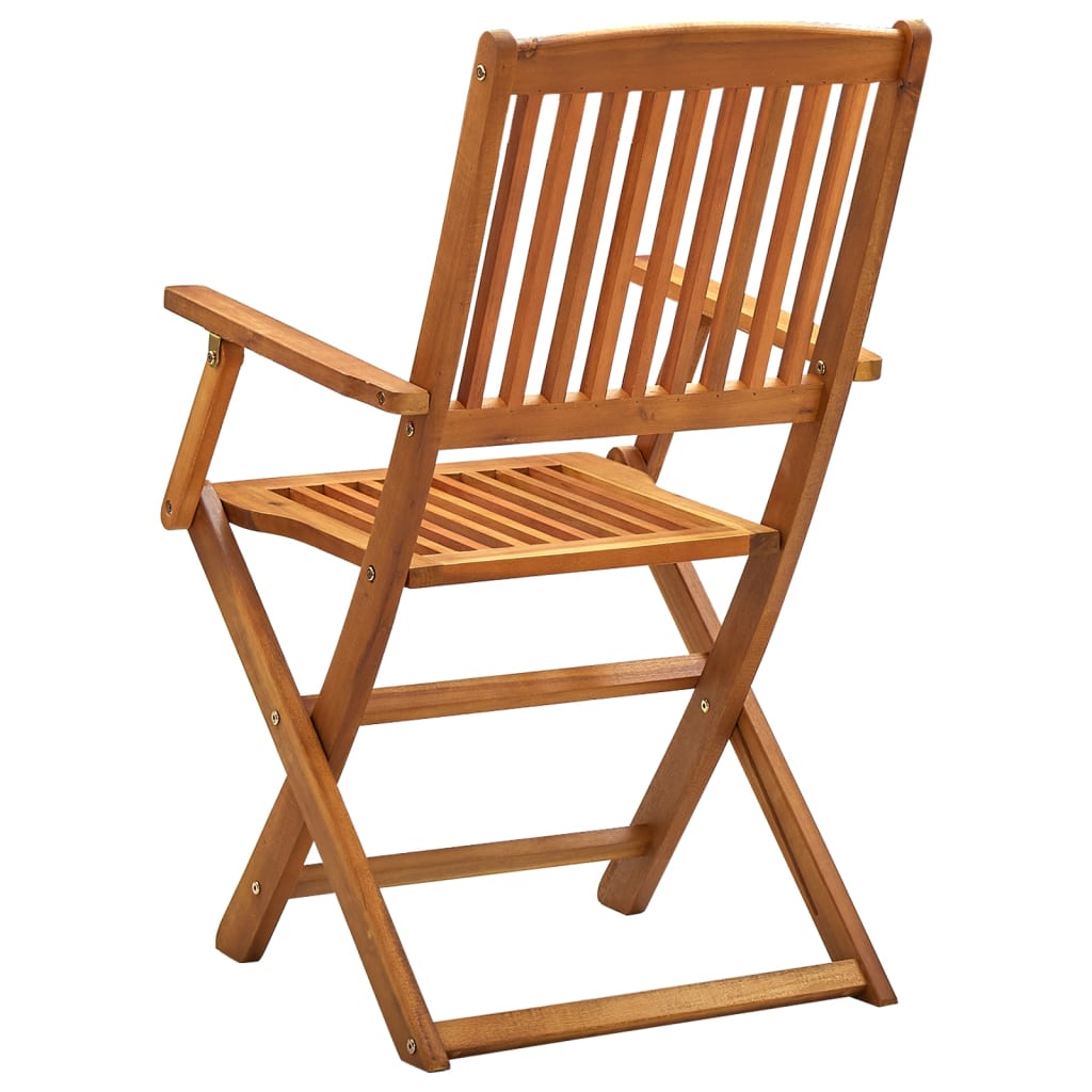 NNEVL Folding Outdoor Chairs 2 pcs Solid Acacia Wood-4