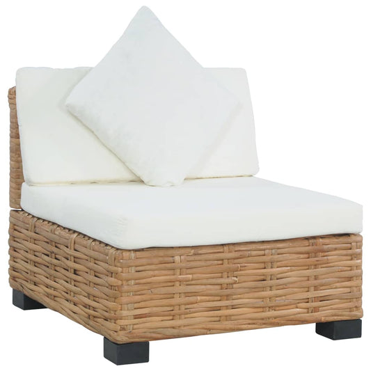 NNEVL Armless Sofa with Cushions Natural Rattan-0