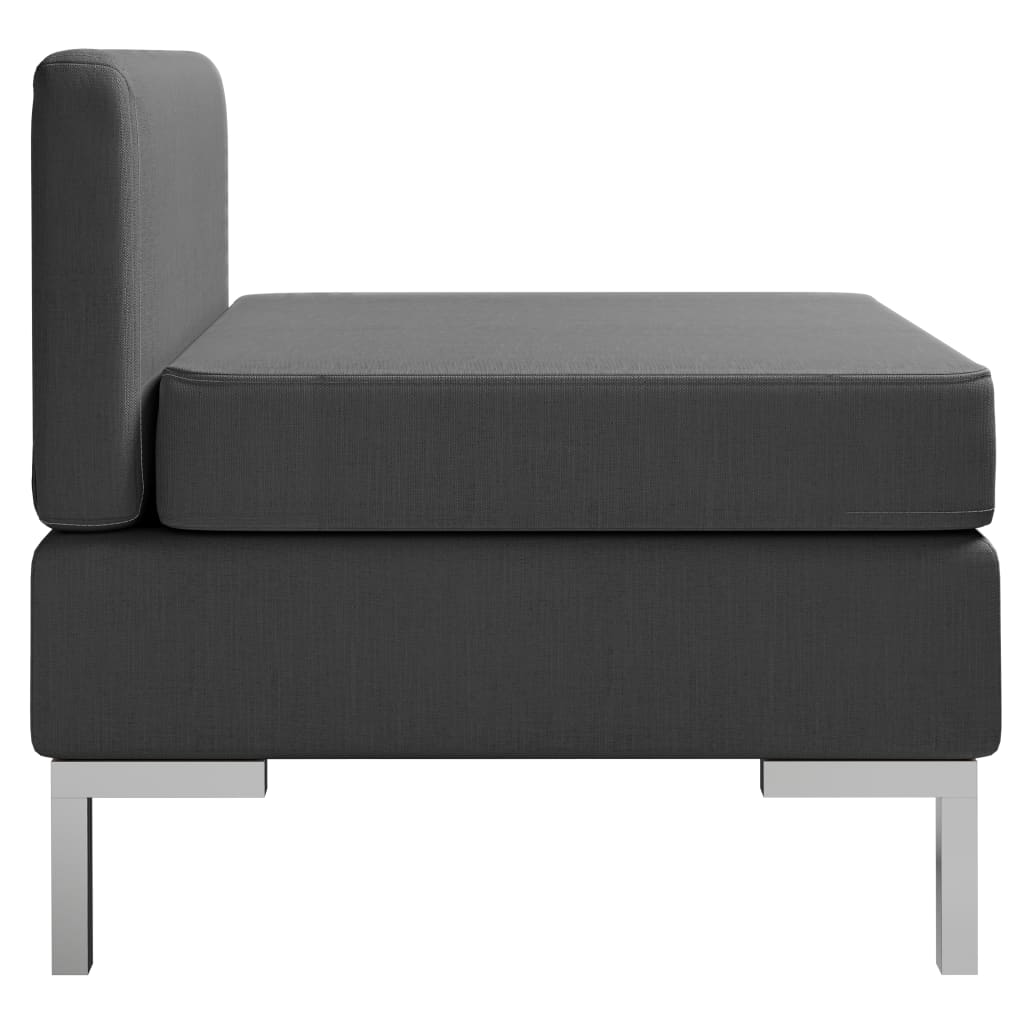 NNEVL Sectional Middle Sofa with Cushion Fabric Dark Grey-3