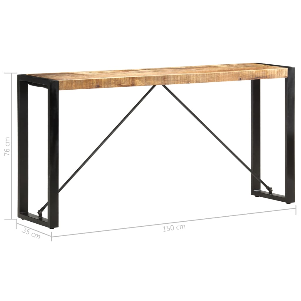 NNEVL Console Table 150x35x76 cm Solid Mango Wood-4