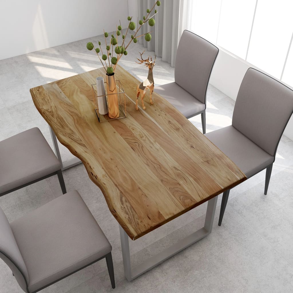 NNEVL Dining Table 160x80x76 cm Solid Acacia Wood-0