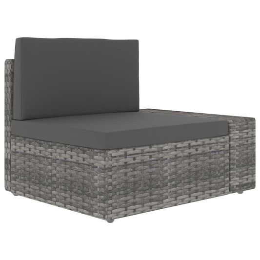 NNEVL Sectional Corner Sofa with Left Armrest Poly Rattan Grey-0