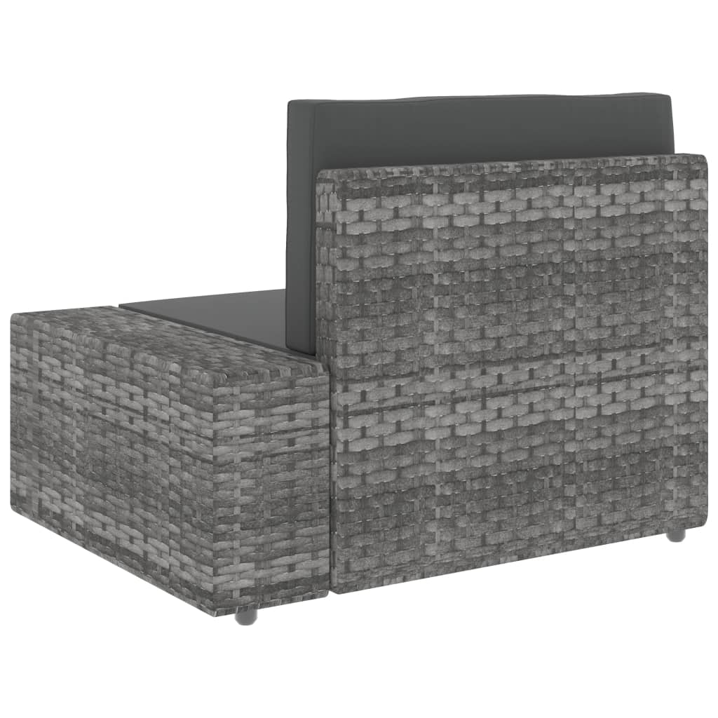 NNEVL Sectional Corner Sofa with Left Armrest Poly Rattan Grey-2