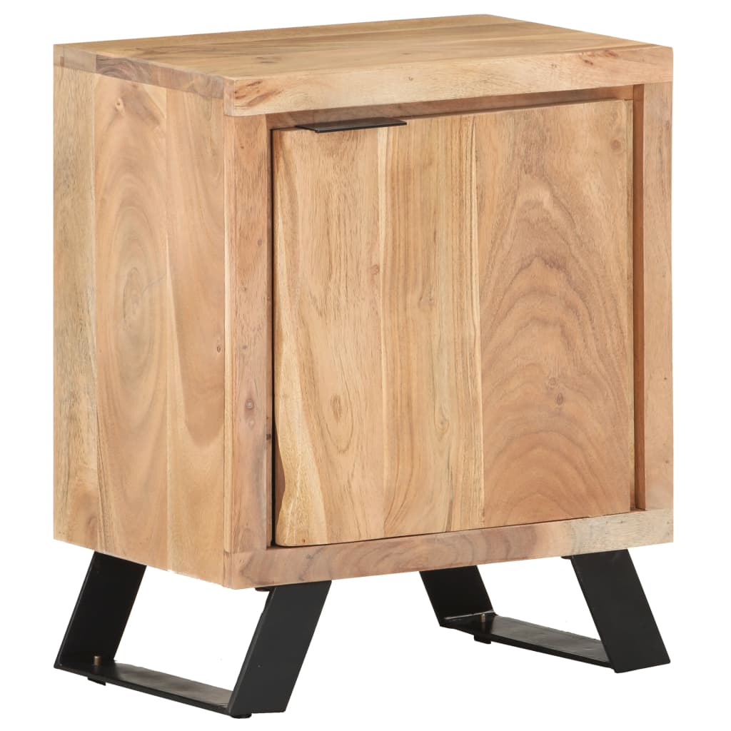 NNEVL Bedside Cabinet 40x30x50 cm Solid Acacia Wood with Live Edges-0