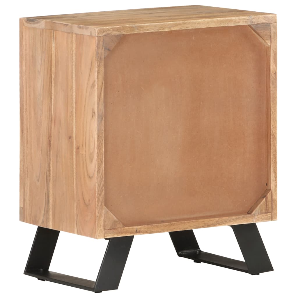 NNEVL Bedside Cabinet 40x30x50 cm Solid Acacia Wood with Live Edges-2