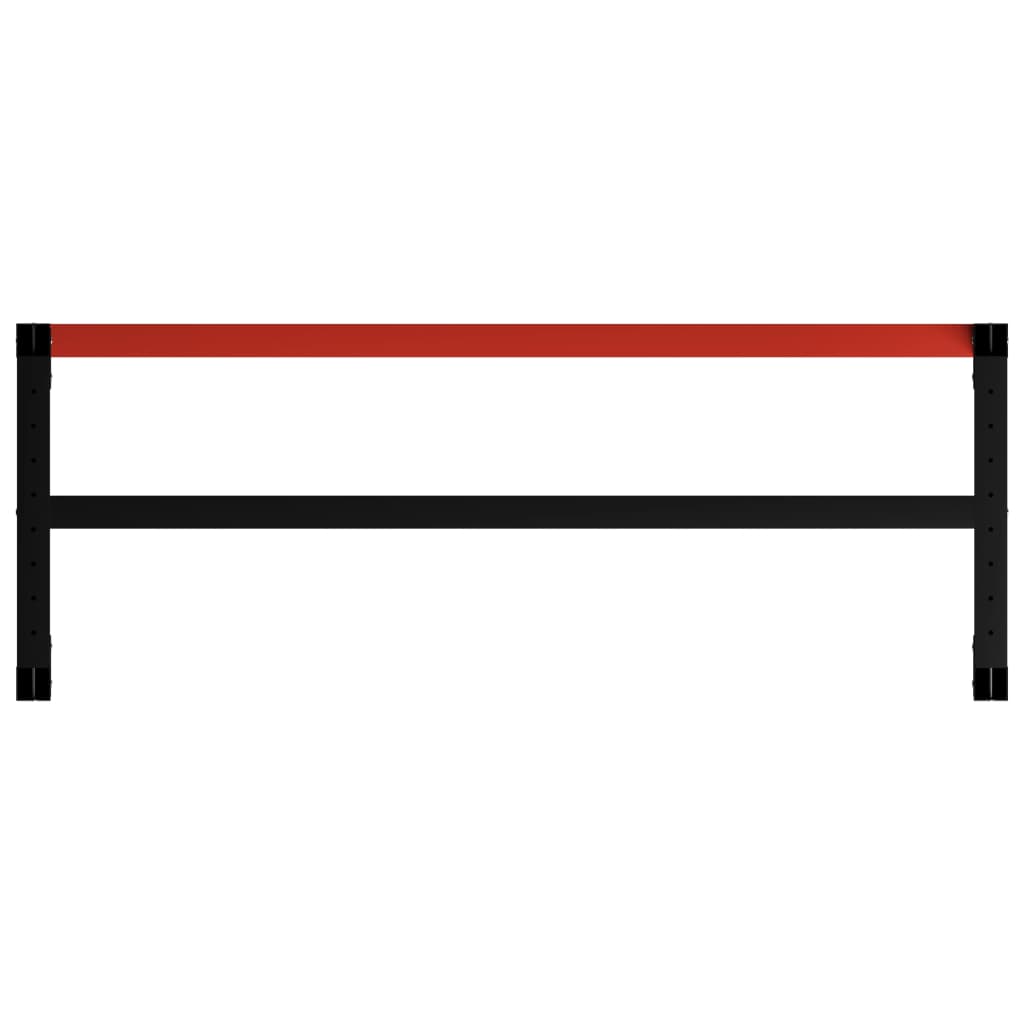 NNEVL Work Bench Frame Metal 150x57x79 cm Black and Red-4