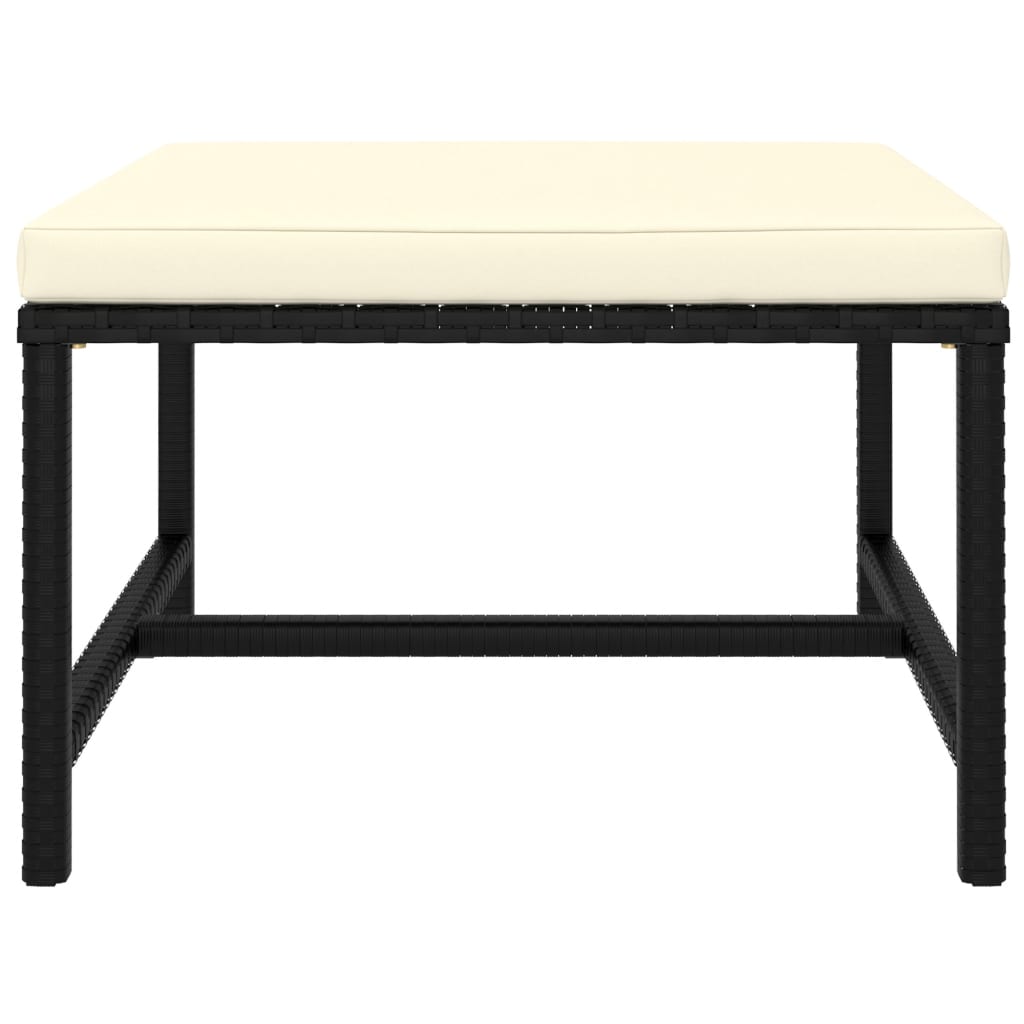 NNEVL 3 Piece Garden Sofa Set with Cushions Black Poly Rattan-4