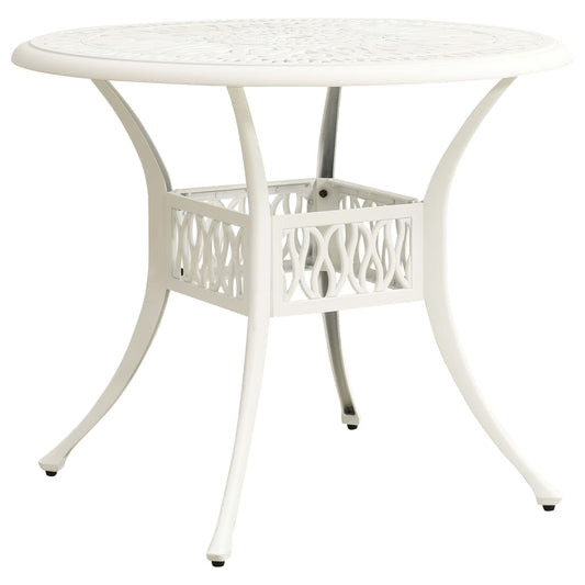 NNEVL Garden Table White 90x90x74 cm Cast Aluminium-0