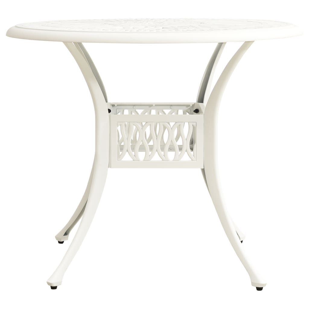 NNEVL Garden Table White 90x90x74 cm Cast Aluminium-1