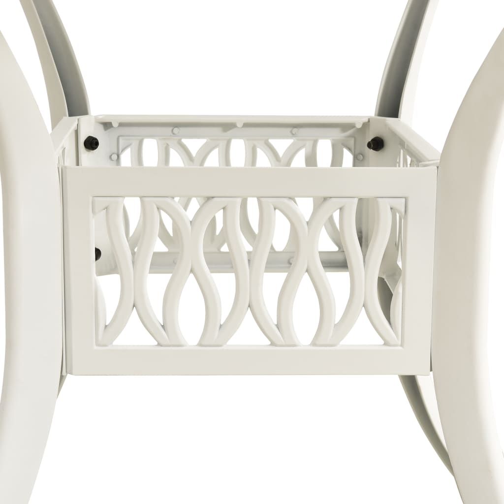 NNEVL Garden Table White 90x90x74 cm Cast Aluminium-3