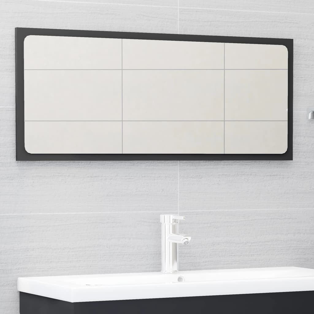 NNEVL 2 Piece Bathroom Furniture Set Grey Chipboard-3