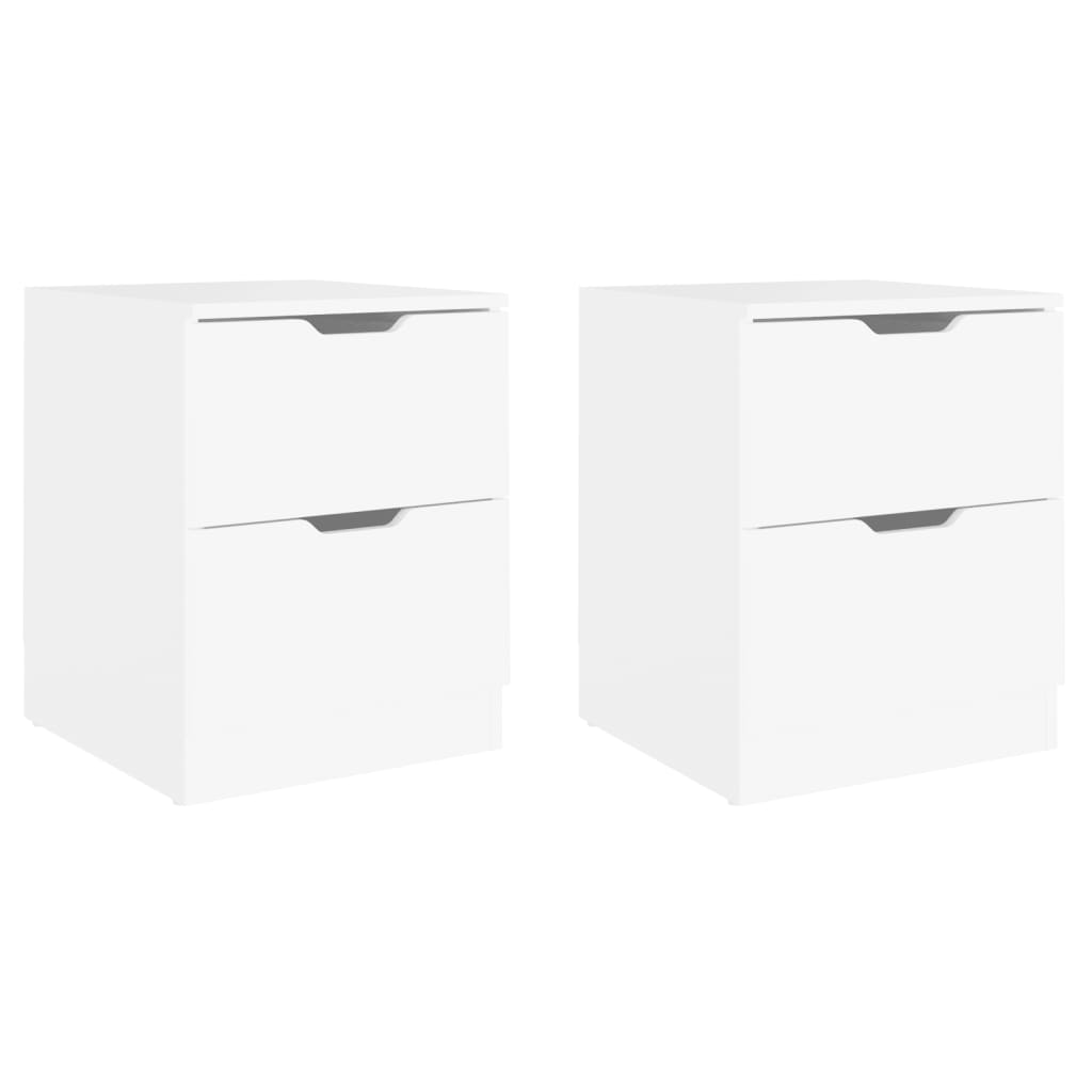 NNEVL Bedside Cabinets 2 pcs White 40x40x50 cm Chipboard-1