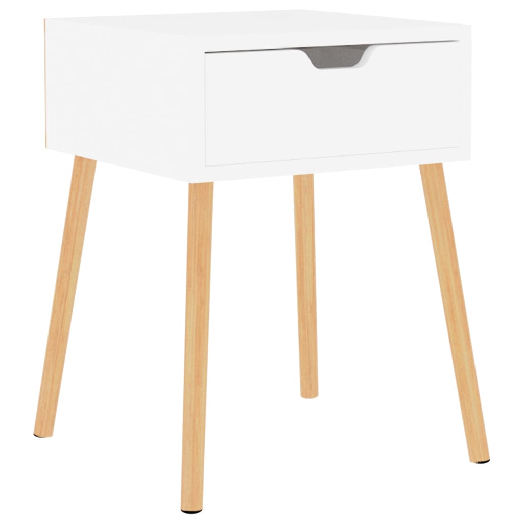 NNEVL Bedside Cabinet White 40x40x56 cm Chipboard-1