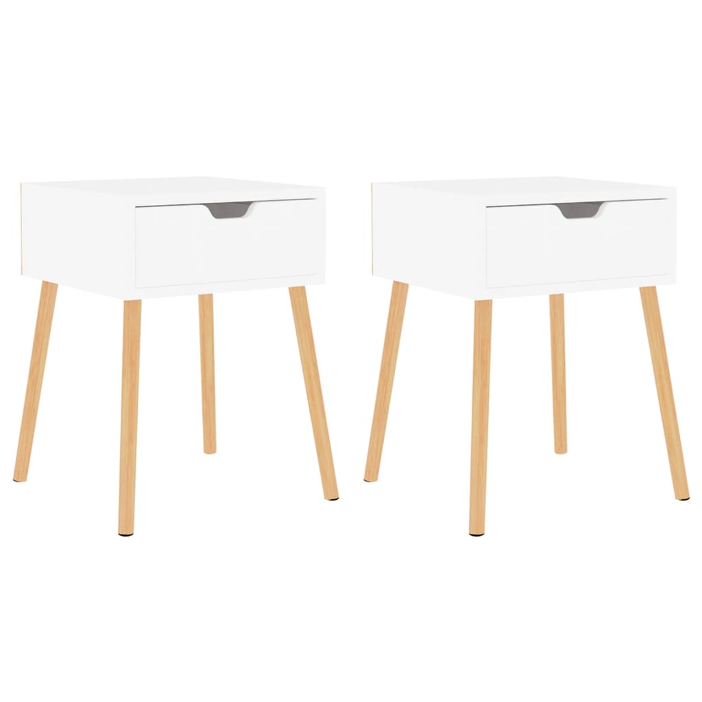 NNEVL Bedside Cabinets 2 pcs High Gloss White 40x40x56 cm Chipboard-1