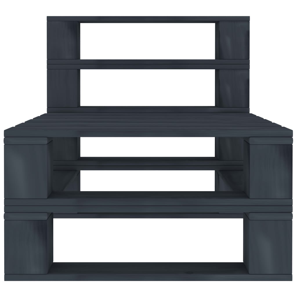 NNEVL Garden Pallet Sofa Grey 3-Seater Wood-2