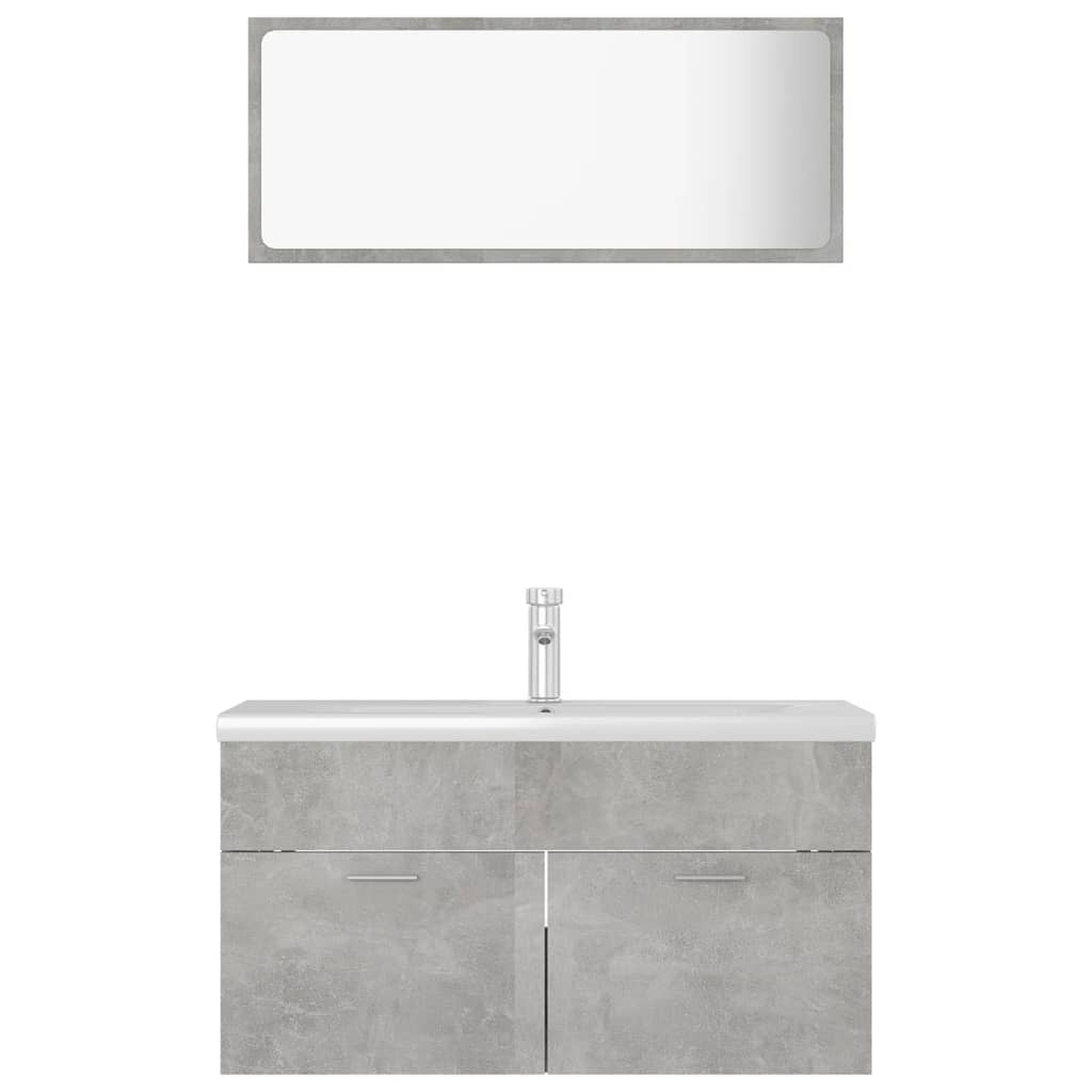 NNEVL Bathroom Furniture Set Concrete Grey Chipboard-4
